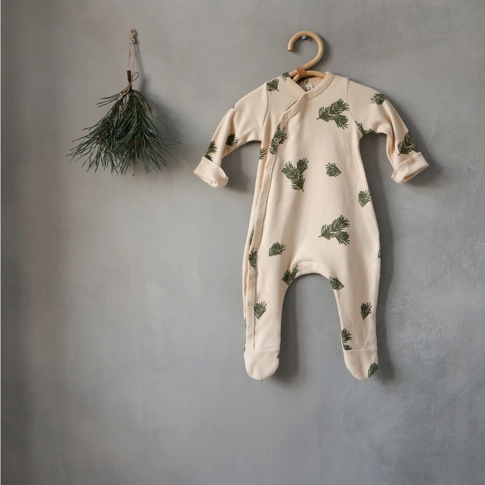 Organic Cotton Pine Print Footie